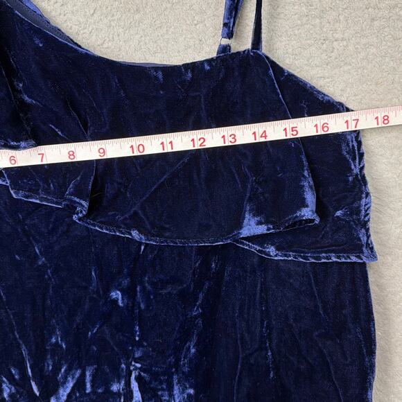 J.O.A. Crushed Velvet Ruffled Top One Shoulder Size S NWT Holiday Party Evening - Picture 4 of 7
